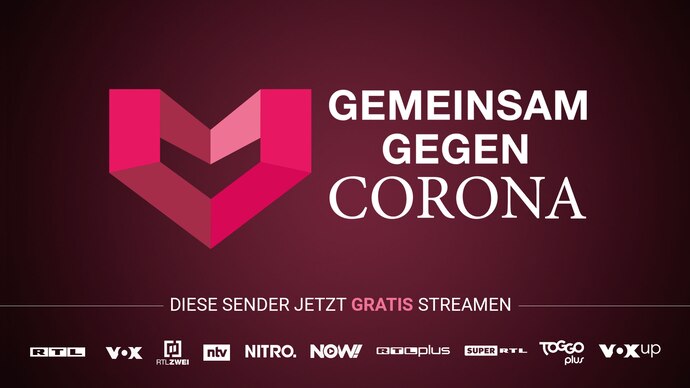 Gemeinsam gegen Corona: Livestreams bei TVNOW jetzt gratis